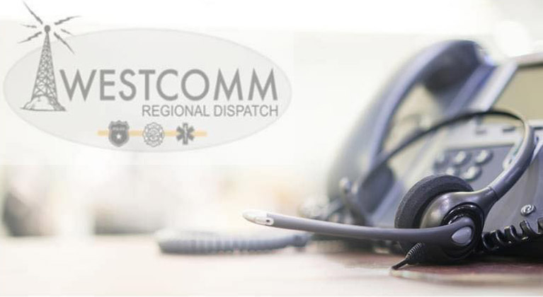 WESTCOMM Regional Dispatch logo next to a telephone and headset