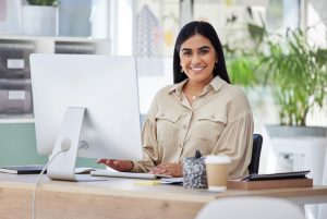 business professional working at desk