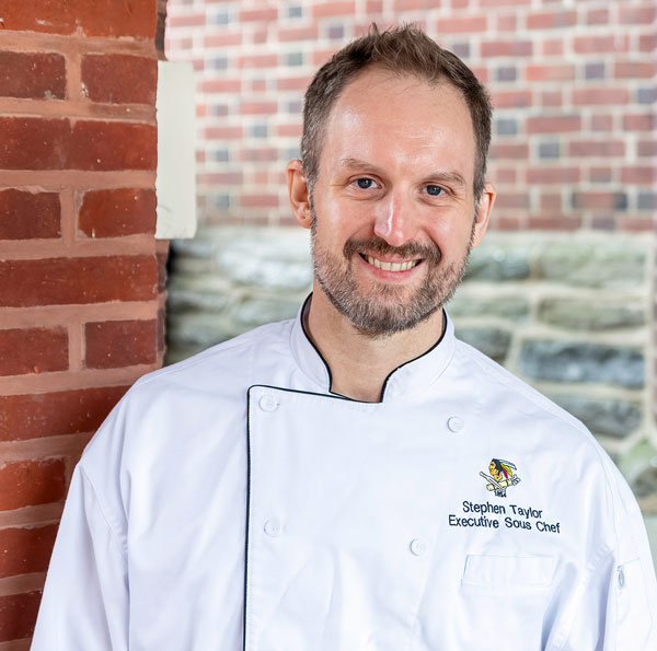 Stephen Taylor in head chef uniform.