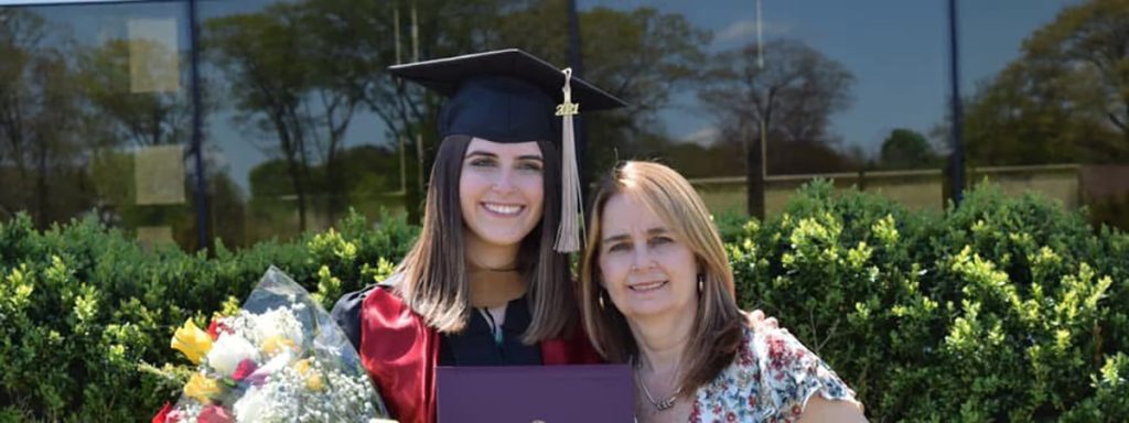 McKenzie Thibeault and her mom at Thibeault's undergraduate degree ceremony.