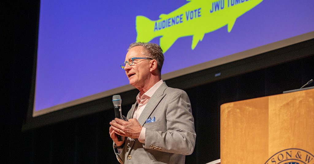 Jeff Binczyk, Director of The Launch Pad, speaking on stage at Sharkfest 2025.