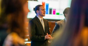 Sheamus Fitzgerald '22 presenting at JWU.