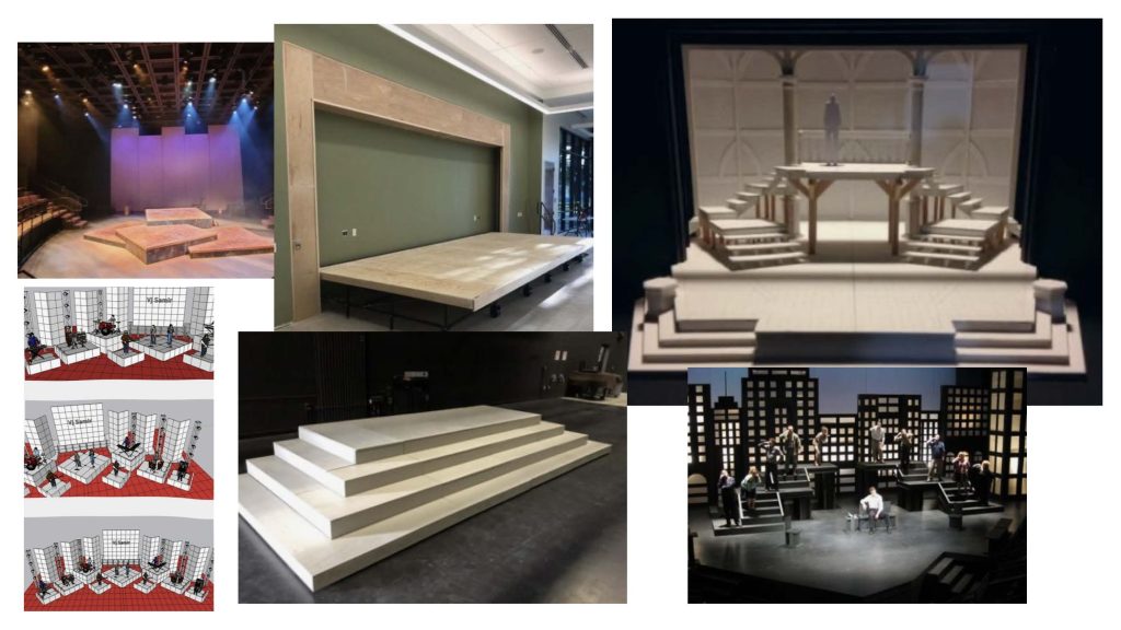 A slide from Schimke's concept document depicting construction of the stage set for one scene. in the play, A Midsummer' Night's Dream.